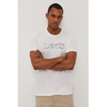 Levi's Tricou culoarea alb, cu imprimeu