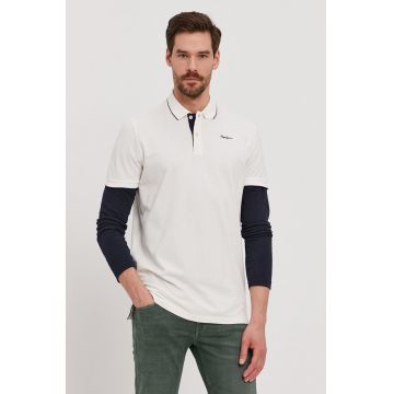 Pepe Jeans Tricou Polo culoarea alb