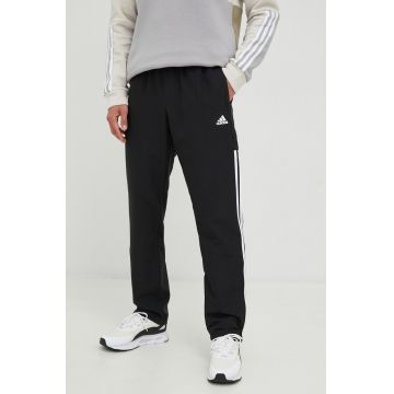 adidas pantaloni de trening barbati, culoarea negru, cu imprimeu