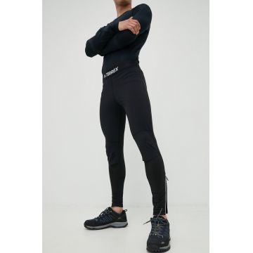 adidas TERREX leggins sport Agravic barbati, culoarea negru, neted