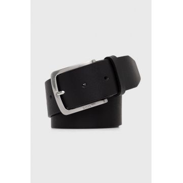 BOSS curea de piele barbati, culoarea negru