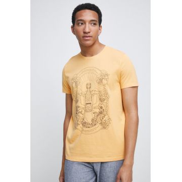 Medicine tricou din bumbac culoarea portocaliu, cu imprimeu