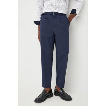 Michael Kors pantaloni barbati, culoarea albastru marin, drept