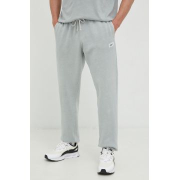 Reebok Classic pantaloni de trening barbati, culoarea gri, neted