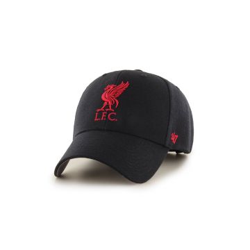 47brand șapcă Liverpool FC culoarea negru, cu imprimeu EPL-MVP04WBV-BKA