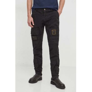 Aeronautica Militare pantaloni barbati, culoarea negru, drept