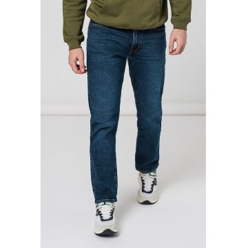 Blugi uni cu talie medie - Albastru inchis