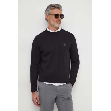 BOSS Orange hanorac de bumbac barbati, culoarea negru, melanj, 50509323