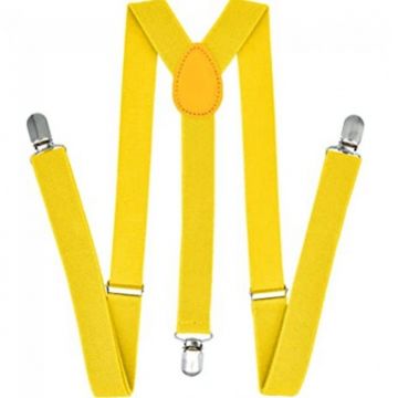 Bretele Elastice Reglabile Unisex, Uni, Latime 2.5cm, Galben