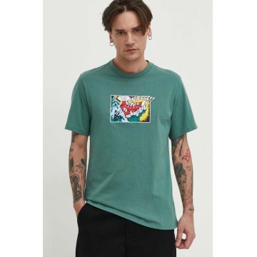 Converse tricou din bumbac barbati, culoarea verde, cu imprimeu
