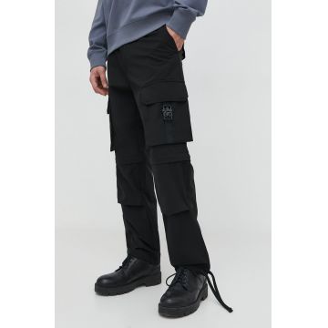 HUGO pantaloni bărbați, culoarea negru, cu fason cargo 50505853