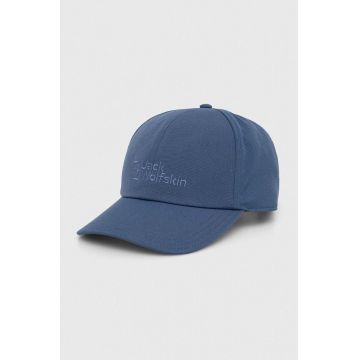 Jack Wolfskin șapcă Baseball culoarea bleumarin, cu imprimeu 1900675