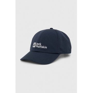 Jack Wolfskin șapcă Baseball culoarea bleumarin, cu imprimeu 1900675