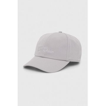 Jack Wolfskin șapcă Baseball culoarea gri, cu imprimeu 1900675