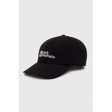 Jack Wolfskin șapcă Baseball culoarea negru, cu imprimeu 1900675