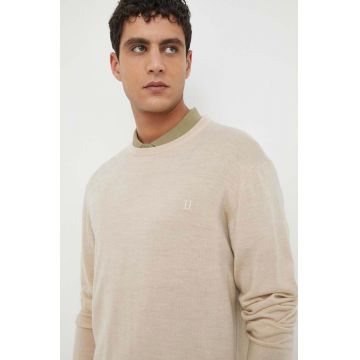 Les Deux pulover de lana barbati, culoarea bej, light