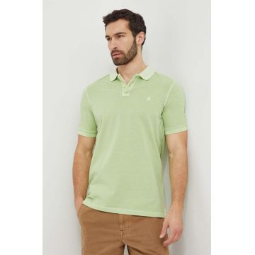 Marc O'Polo polo de bumbac culoarea verde, neted