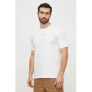 Marc O'Polo tricou din bumbac barbati, culoarea bej, cu imprimeu