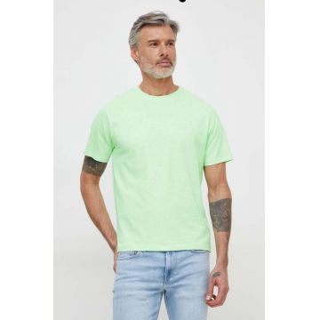 Pepe Jeans tricou din bumbac Connor barbati, culoarea verde, neted