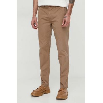 Barbour pantaloni barbati, culoarea bej, cu fason chinos