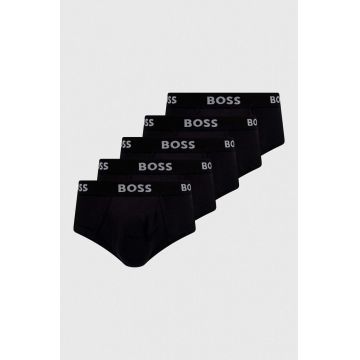 BOSS slip din bumbac 5-pack culoarea negru