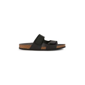 Geox slapi de piele U SANDAL GHITA barbati, culoarea negru, U359VA 00043 C9999