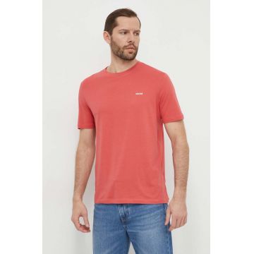 HUGO tricou din bumbac barbati, culoarea rosu, neted, 50466158 HUGO tricou din bumbac barbati, culoarea rosu, neted, 50466158