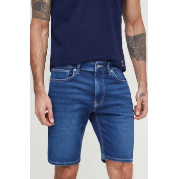 Pepe Jeans pantaloni scurti jeans barbati, culoarea albastru marin