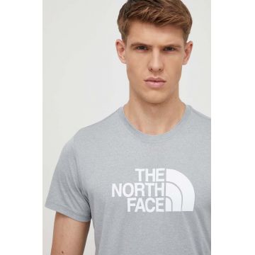 The North Face tricou sport Reaxion Easy culoarea gri, cu imprimeu