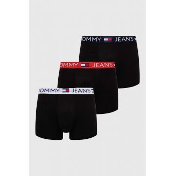 Tommy Jeans boxeri 3-pack barbati, culoarea negru