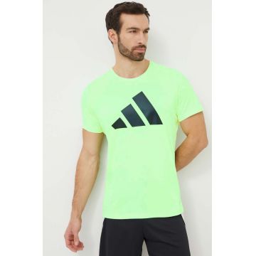 adidas Performance tricou de alergare Run It culoarea verde, cu imprimeu