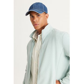 Bluza de trening din material fleece cu fermoar - Albastru pal