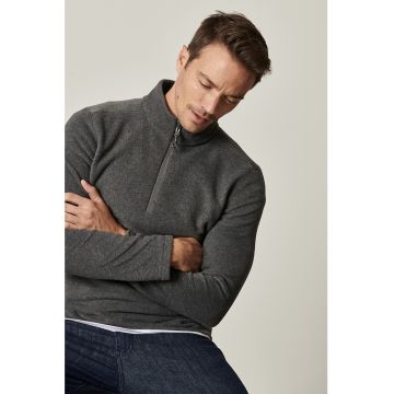Bluza din fleece cu fenta cu fermoar
