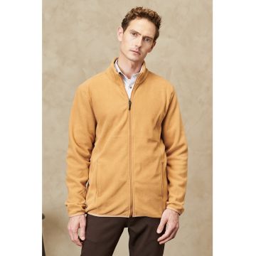 Bluza de trening din material fleece cu fermoar - Portocaliu pal