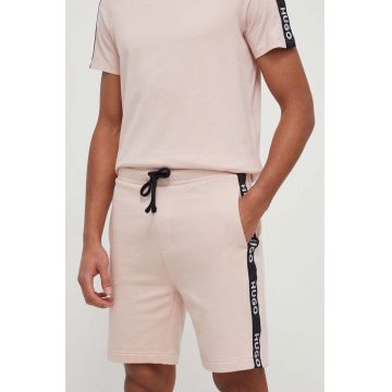 HUGO pantaloni scurți din bumbac lounge culoarea roz 50496996 HUGO pantaloni scurți din bumbac lounge culoarea roz 50496996
