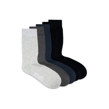 Set de sosete lungi - 5 perechi - Negru/Gri/Bleumarin