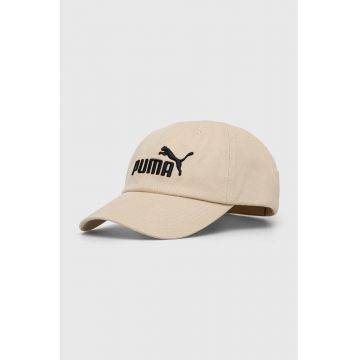 Puma șapcă de baseball din bumbac culoarea bej, cu imprimeu