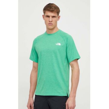 The North Face tricou sport Foundation culoarea verde, neted