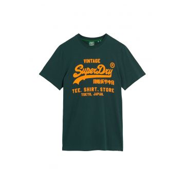 Tricou cu decolteu la baza gatului si imprimeu