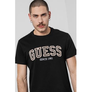 Tricou cu logo - Negru/Piersica
