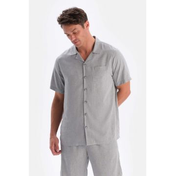Camasa de pijama cu buzunar pe piept