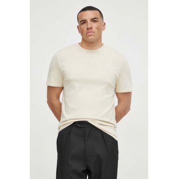 IRO tricou din bumbac barbati, culoarea bej, neted