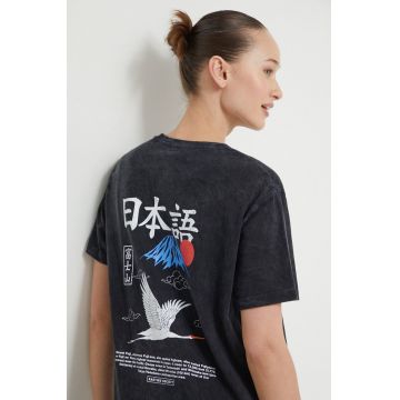 Kaotiko tricou din bumbac culoarea negru, cu imprimeu