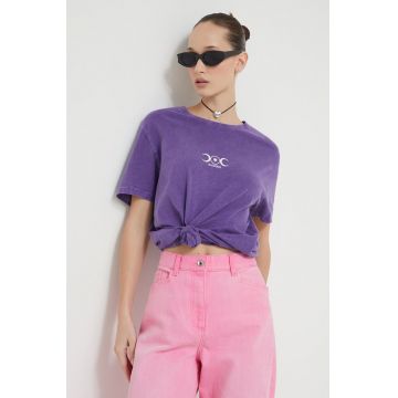 Kaotiko tricou din bumbac culoarea violet, cu imprimeu