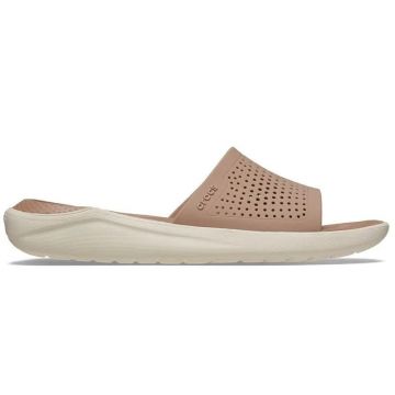 Papuci Crocs LiteRide Slide Maro - Latte/Stucco