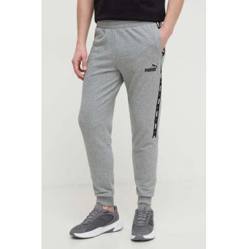 Puma pantaloni de trening culoarea gri, cu imprimeu 678744