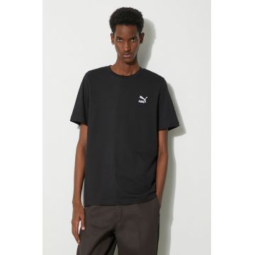 Puma tricou din bumbac bărbați, culoarea negru, cu imprimeu 679187