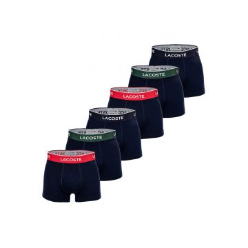 Set de boxeri din amestec de bumbac cu banda logo in talie - 6 perechi