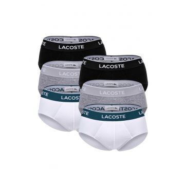 Set de chiloti cu banda logo in talie - 6 perechi - Alb/Negru/Gri