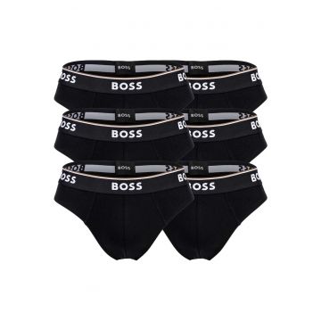 Set de chiloti cu logo - 6 perechi - Negru
